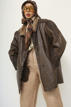 Imagem do Blazer couro com forro pele vintage SANTIAGO