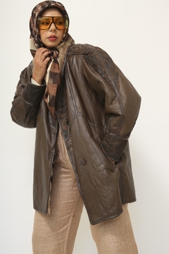 Blazer couro com forro pele vintage SANTIAGO - Capichó Brechó
