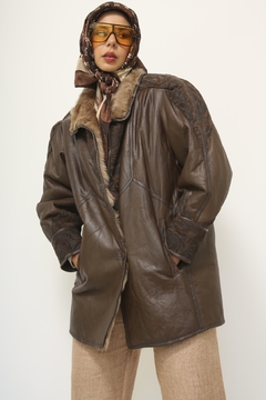 Blazer couro com forro pele vintage SANTIAGO na internet