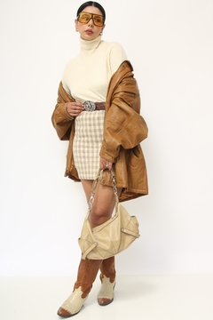 Jaqueta caramelo forrada vintage ombreira SANTIAGO - comprar online