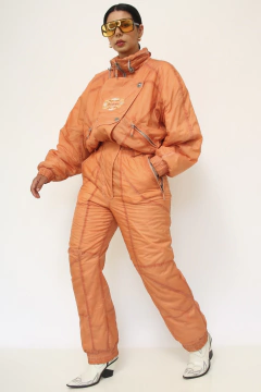 Macacão de sky laranja nylon acolchoado SANTIAGO - Capichó Brechó