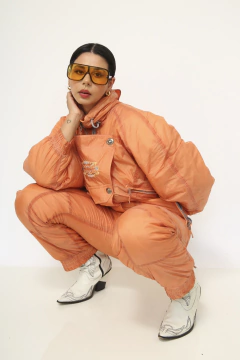 Macacão de sky laranja nylon acolchoado SANTIAGO - loja online