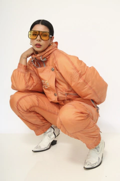 Macacão de sky laranja nylon acolchoado SANTIAGO na internet