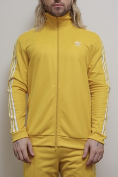 Jaqueta ADIDAS amarela classica listras - loja online