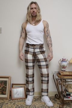 Calça xadrez vintage