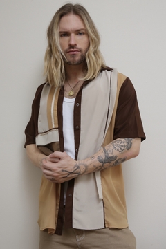 Camisa western mostarda rec marrom