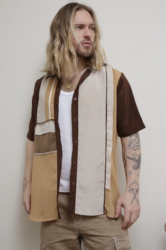 Camisa western mostarda rec marrom - comprar online
