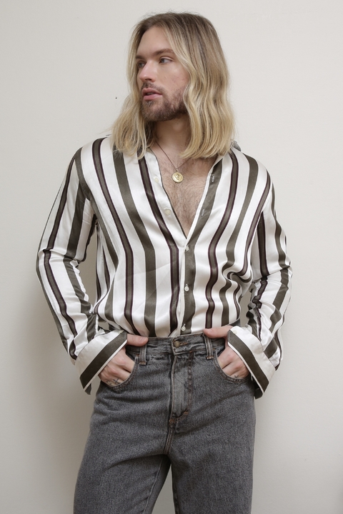 Camisa listras Zara viscose