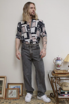Imagem do Camisa western rosa azul manga longa