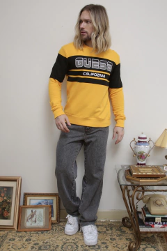 Moletom amarelo preto GUESS - loja online