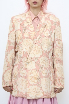 Blazer estampa flores rosa antigo - loja online