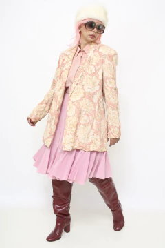 Blazer estampa flores rosa antigo - loja online