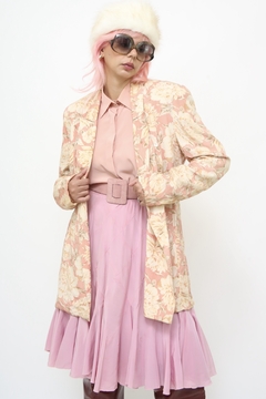 Blazer estampa flores rosa antigo - Capichó Brechó