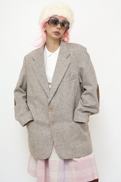 Maxi blazer 100% lã cotoveleira couro na internet