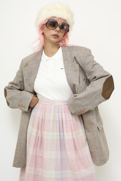 Maxi blazer 100% lã cotoveleira couro - comprar online