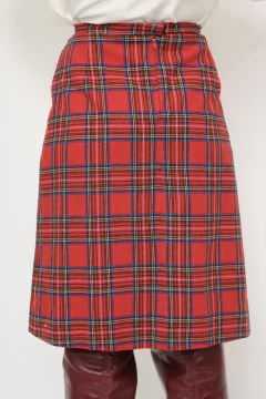 Saia xadrez vermelha forrada classica