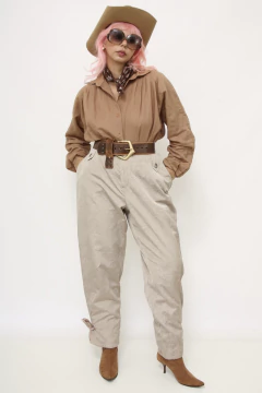 Calça dourada estilo amassadinha CLO OROZCO - comprar online