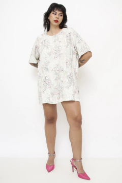 Imagem do Vestido ombreira flores vintage