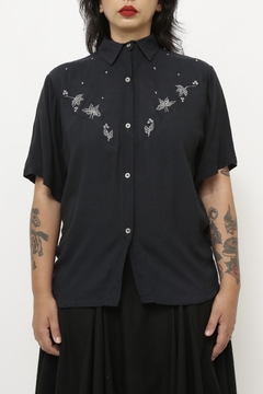 Camisa preta bordada western - comprar online