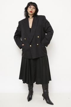Blazer preto forrado ombreira vintage - comprar online