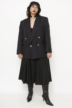 Blazer preto forrado ombreira vintage - comprar online