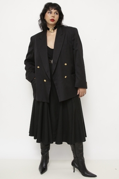 Blazer preto forrado ombreira vintage - loja online