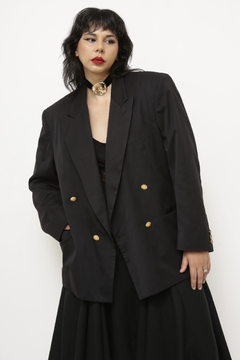 Blazer preto forrado ombreira vintage - comprar online