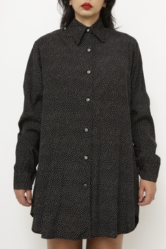 Imagem do vestido camisa poa preto