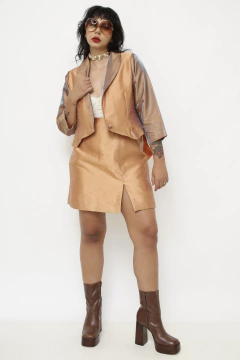Conjunto saia + blazer dourado - comprar online