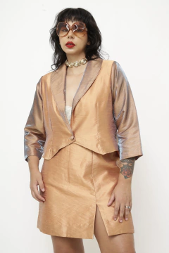 Imagem do Conjunto saia + blazer dourado