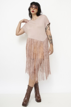 Imagem do Camiseta ZARA franjas bege
