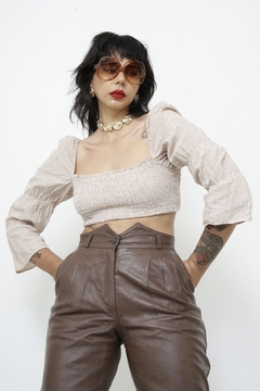 Blusa listras rosa mng bufante TUART - comprar online