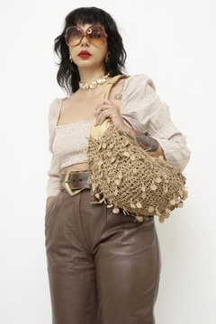 Bolsa couro efeito rustico