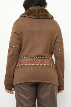 Cardigan western gola de pelucia - comprar online