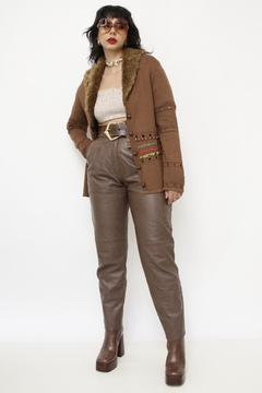Cardigan western gola de pelucia - Capichó Brechó