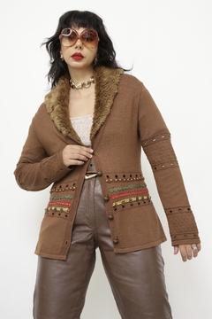 Imagem do Cardigan western gola de pelucia