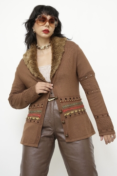 Imagem do Cardigan western gola de pelucia