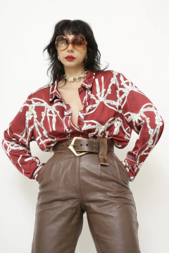 Camisa western vinho cordas e cela - Capichó Brechó