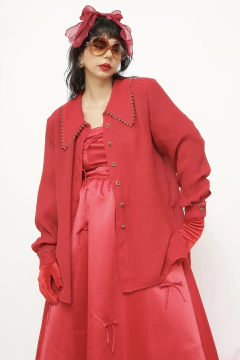 Imagem do Camisa vermelha renda gola