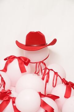 Chapéu vermeho feltro western NOVO - Capichó Brechó