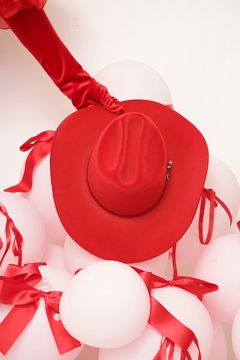 Chapéu vermeho feltro western NOVO - comprar online