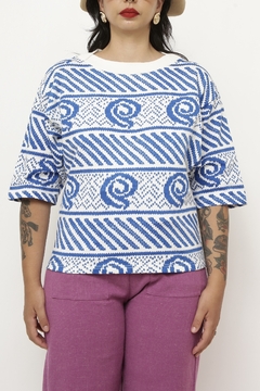 Camiseta azul golinha vintage - Capichó Brechó