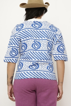 Camiseta azul golinha vintage - comprar online