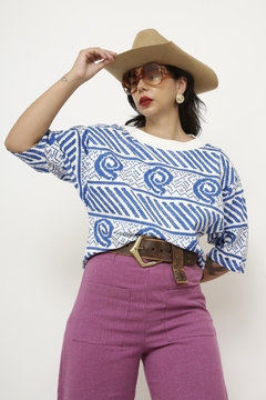 Imagem do Camiseta azul golinha vintage