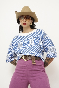 Camiseta azul golinha vintage