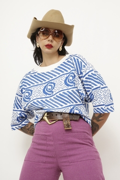 Camiseta azul golinha vintage - loja online