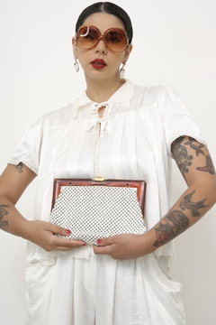 Bolsa mão tela metal branca acrilico - comprar online