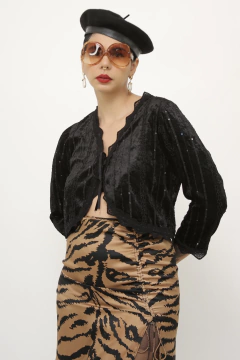 Boina preta lã com couro - comprar online