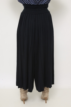 Calça pantacout plisssada tricot CORI marinho - loja online