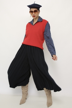 Colete vermelho tricot vintage na internet